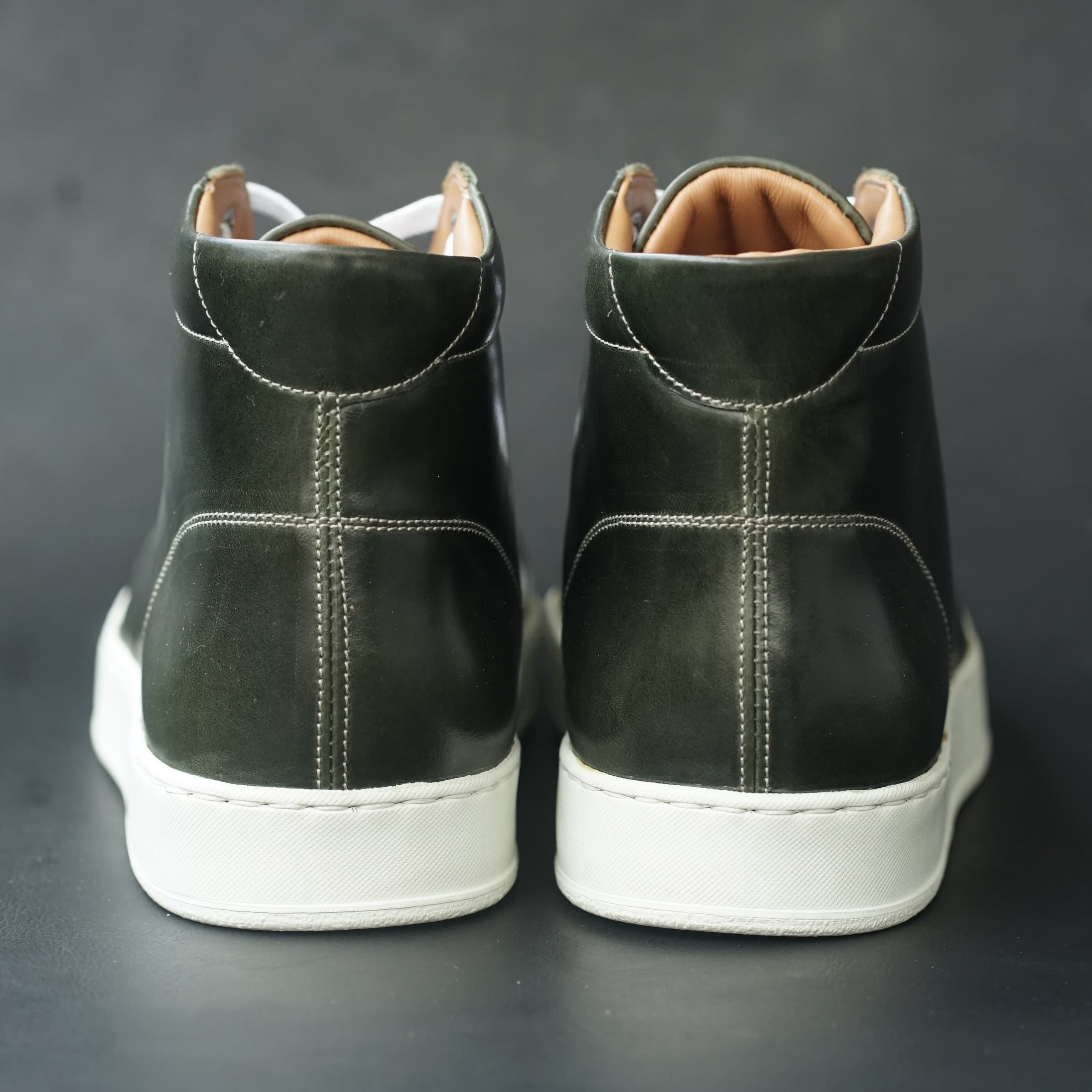 Songo High Top Rubber Sole Sneakers with Pull Up Leather